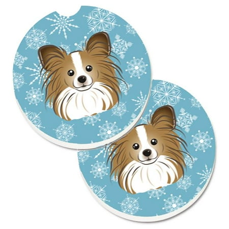 

Snowflake Papillon Set of 2 Cup Holder Car Coaster