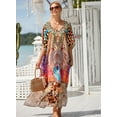 thumbnail image 6 of EDOLYNSA Plus Size Kaftan Dress for Women Swim Cover Up Long Casual Summer Outfit Loose Lounge Wear, 6 of 6