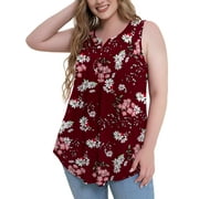 a.Jesdani Womens Plus Size Tunic Tank Tops Sleeveless Casual Blouses m-4x