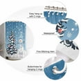 thumbnail image 6 of Christmas Tree Snowman Bathroom Shower Curtains with Hooks, Winter Snowflakes Blue Ombre Xmas Waterproof Fabric Washable Shower Curtain for Home Hotel Bathtub Decor 54x78 Inches, 6 of 7