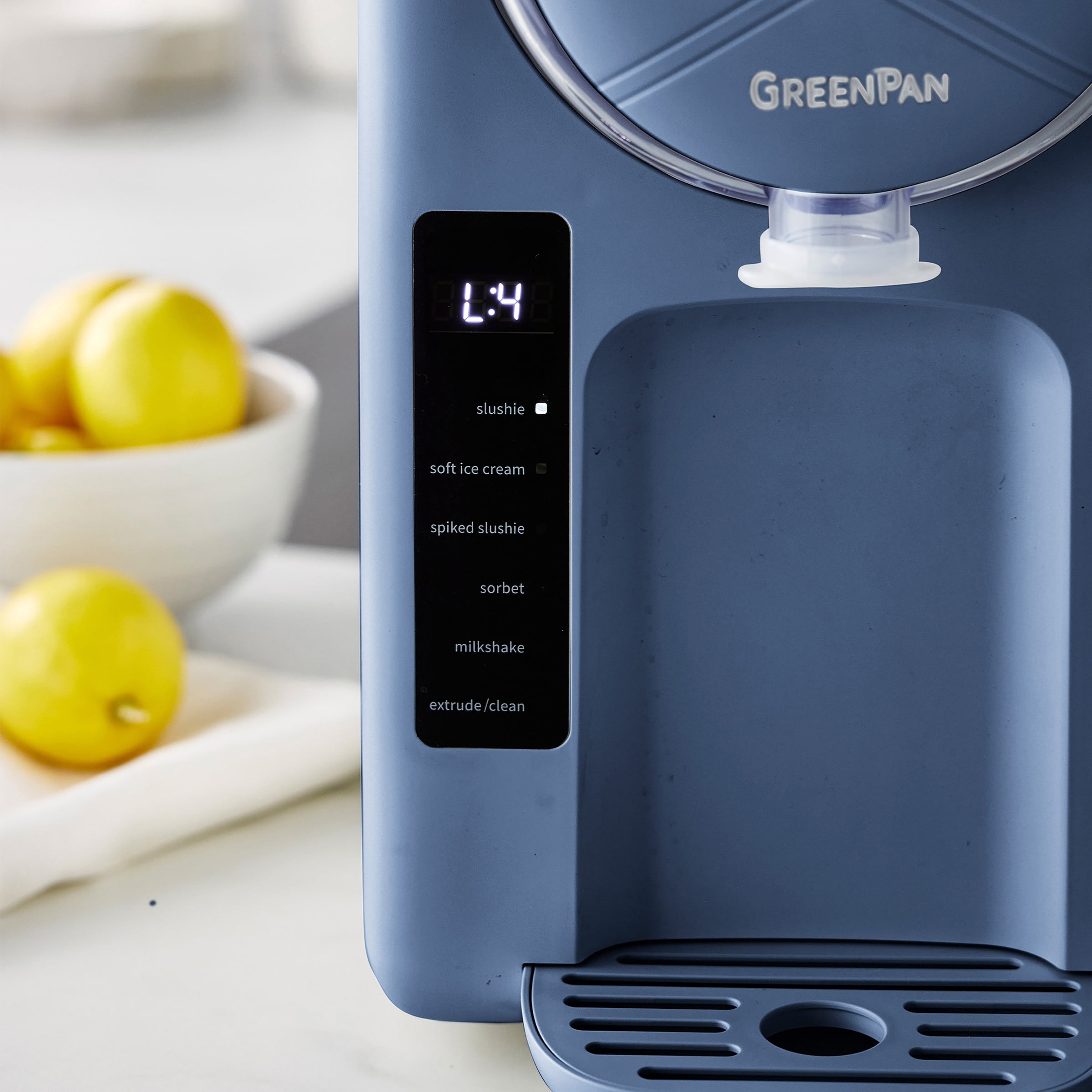 GreenPan Frost 6 Mode, 64 oz Ice Cream & Frozen Drink Maker, Dishwasher Safe Parts, Blue