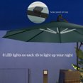 thumbnail image 4 of Outsunny Cantilever Patio Offset Umbrella w/ Solar Lights, Base, Green, 4 of 10