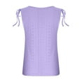 thumbnail image 6 of Summer Savings Clearance 2023! Eyelet Tank Tops for Women Summer Casual Hollow Solid Color Crew Neck Sleeveless Dressy Blouses with Strappy, 6 of 6