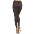 thumbnail image 3 of Women Mid Waist Workout Leggings Running Yoga Thick Pants - (Charcoal), 3 of 5