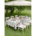 thumbnail image 4 of Outdoor Tablecloth with Umbrella Hole for Patio/Picnic/Party/Camping, Aqua Grey Botanical Waterproof Table Cloth Rectangle Table Cover Washable, Rustic Country Spring Floral Summer Leafv (60"x 120"), 4 of 8