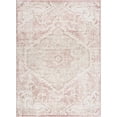 thumbnail image 2 of BoutiqueRugs Blush & Light Pink Collection Leonora Bohemian Oriental Medallion Area Rug - Traditional Floral Carpet for Living Room, Bedroom - Blush, Pale Pink, Cream - 5'3" Square Rug, 2 of 12