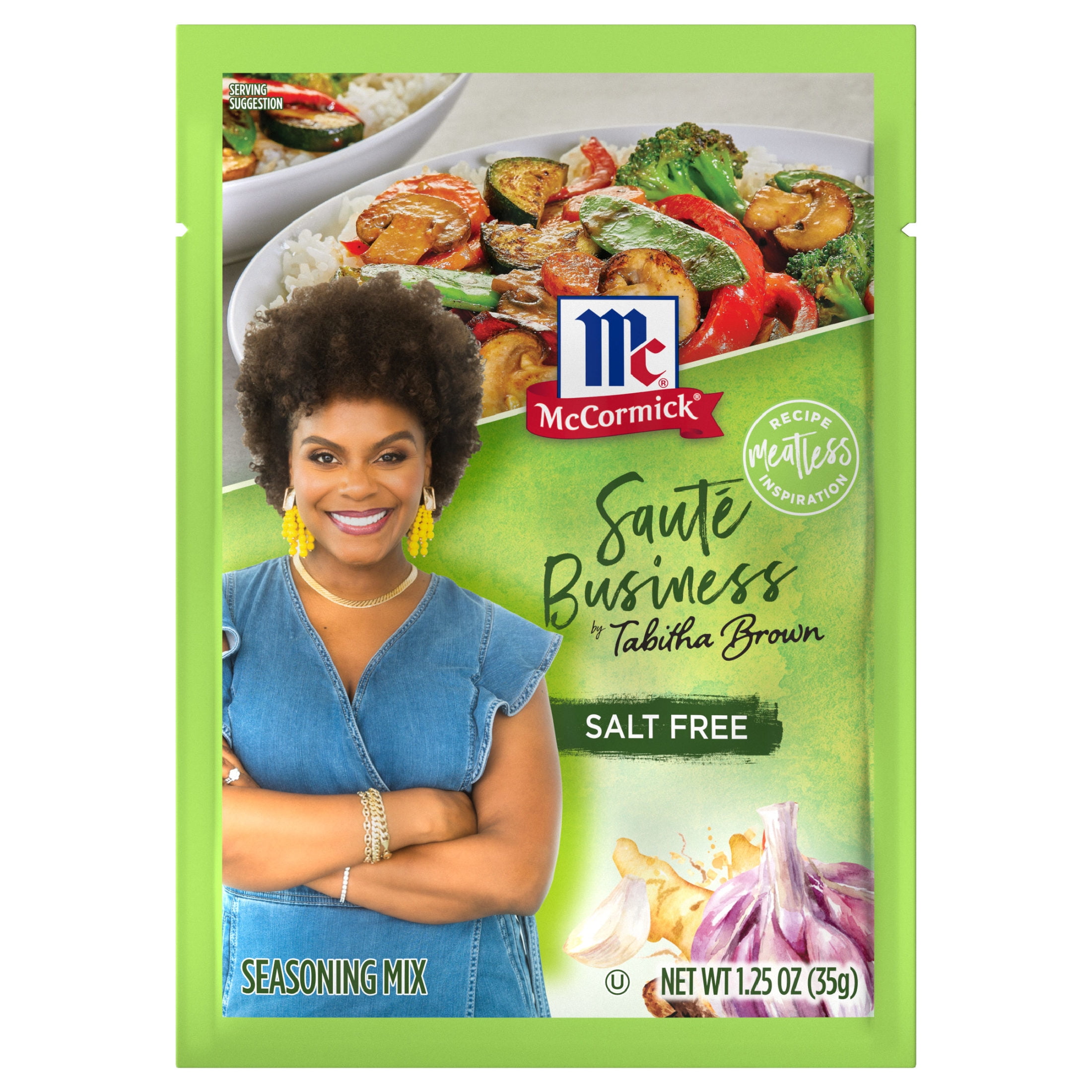 (2 pack) McCormick Salt Free Sauté Business by Tabitha Brown Seasoning Mix, 1.25 oz Packet