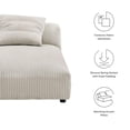thumbnail image 3 of Solace Modular Corduroy Upholstered Armless Chaise Lounge in Almond, 3 of 10