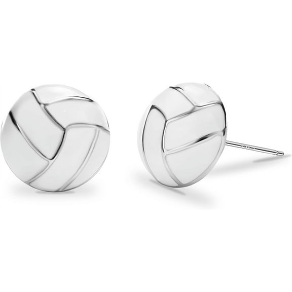 Sterling Silver Stud Earrings, Sports Easter Basket Stuffers for Teen Hypoallergenic Volleyball Sport Earrings for Mom as Sports Fan Senior Night Gifts