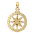 thumbnail image 3 of Pendentif Boussole Solide en Or Jaune 14k, 3 of 4