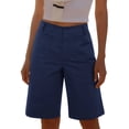 thumbnail image 3 of Taqqpue Bermuda Cargo Shorts for Women Casual Long Knee Length High Waisted Stretch Wide Leg Relaxed Fit Women Shorts Under 10, 3 of 10