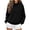 #164-Black, variant on Warop Oversized Sweatshirt for Women Waffle Knit Solid Color Crewneck Long Sleeve Casual Pullover Tops