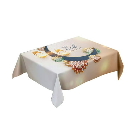 

Fovolat Islam Muslim Party Table Cloth Eid Mubarak Moon Table Cloth Rectangular Table Cover for Eid Mubarak Ramadan Decoration Party Supplies 55 X 55
