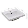 thumbnail image 3 of vidaXL Wash Basin Built-in Sink Vanity Sink Bathroom Basin Bath Sink Ceramic, 3 of 21