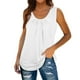 thumbnail image 1 of Gibobby Camisetas sin mangas para mujer, cuello redondo, sin mangas, plisadas, informales, blusas sólidas(Blanco,CH), 1 of 5