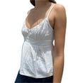 thumbnail image 4 of Women Floral/Plaid Print Cami Top Y2k Spaghetti Strap Lace Grunge Button Down Tie Back Tank Top, 4 of 6
