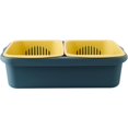 thumbnail image 1 of HANAMYA 3-in-1 Kitchen Food Strainer/Colander Set Wash Basket in Blue and Yellow, 1 of 10