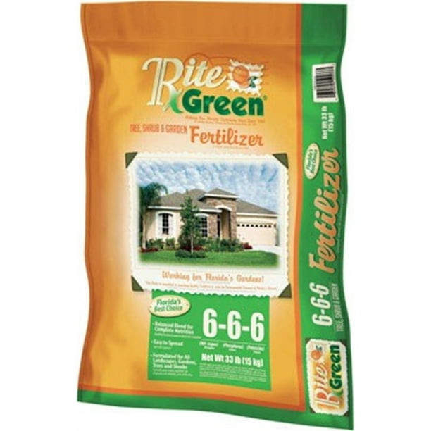 Rite Green Tree , Shrub And Garden Fertilizer 666 Granules 33 Lb