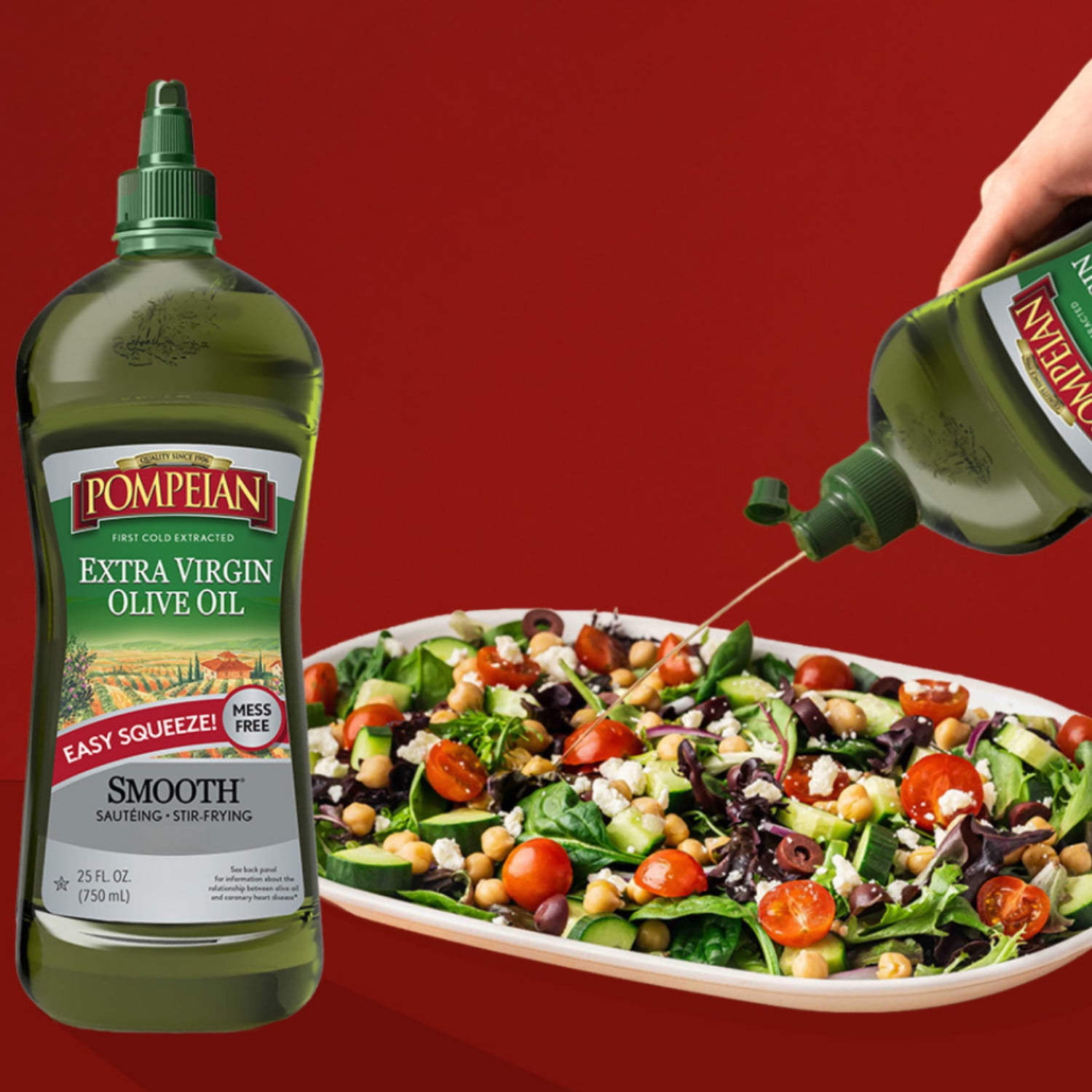 (6 pack) Pompeian Smooth Extra Virgin Olive Oil Squeeze - 25.4 fl oz