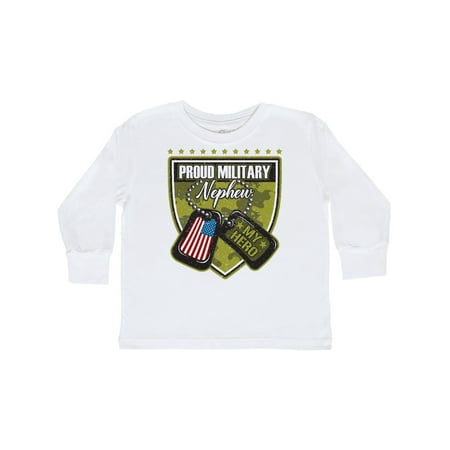 

Inktastic Proud Military Nephew Outfit Gift Toddler Boy Girl Long Sleeve T-Shirt