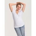 thumbnail image 3 of Maternity Shirts Short Sleeve Nursing & Pregancy Tops Summer Casual T-shirts Cotton Ribbed, 3 of 5