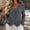 Dark Gray, variant on FDGIU Women's V Neck Button Front Linen Blend Jacket, Long Sleeve Slim Cropped Lightweight Shacket with Side Pockets for Spring Summer Beach Casual Daily Layering