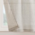 thumbnail image 2 of Curtainking Rayé Cuisine Rideau Lin Café Rideaux Semi-Transparent Rustique Ferme Niveau Rideaux 24 Pouces Tige Poche 2 Panneaux Gris, 2 of 6