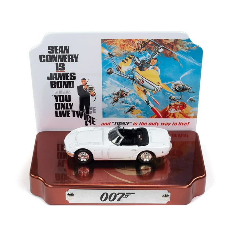 1967 Toyota 2000 GT Conv. RHD White 007 James Bond 1967 Movie w Tin Display 1 64 Diecast Model Car by Johnny Lightning Walmart