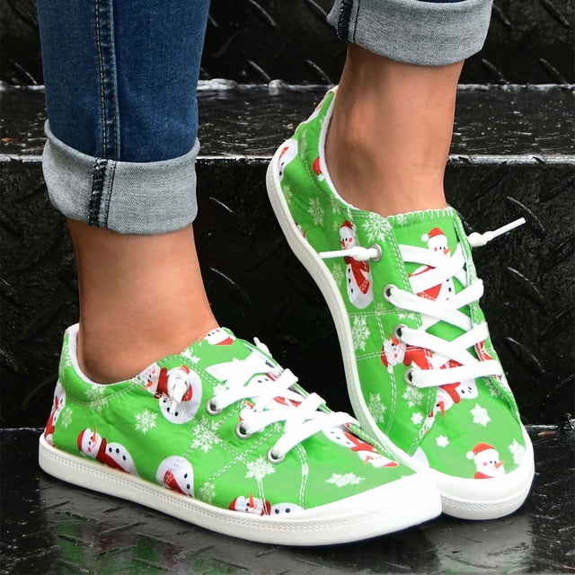 TIMIFIS Espadrilles de Noël pour Femmes Espadrilles de Mode Chaussures de Tennis Femmes Espadrilles Chaussures pour Femmes Espadrilles pour Femmes Cadeaux de Noël pour Femmes