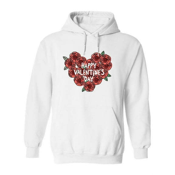 Valentine's Day Flowers Heart Hoodie Women -Image by Shutterstock, Female Small