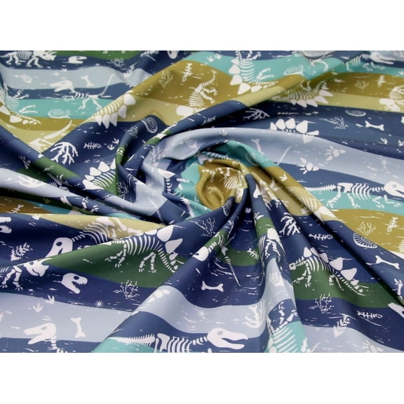 Fleece Back Soft Shell Fabric Blue & Green - per yard