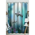 thumbnail image 1 of ABPHQTO The Underwater World Sharks Plants Grommet Blackout Cortina Cortinas para oscurecer la habitación 130x210 cm (One Piece), 1 of 1