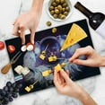 thumbnail image 4 of Space Cat Cutting Board, Kitty in Cosmonaut Suit in Galaxy Stars Supernova Design Image, Decorative Tempered Glass Cutting and Serving Board, Large Size, Dark Blue Purple, by Ambesonne, 4 of 5