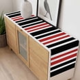 thumbnail image 4 of Red Black Stripe Table Runner - 90 Inch Long, Kitchen Dining Table Runner Dresser Scarves, Farmhouse Minimalist Striped Farmhouse Decor for Coffee Tables Wedding Party Banquet, 4 of 8