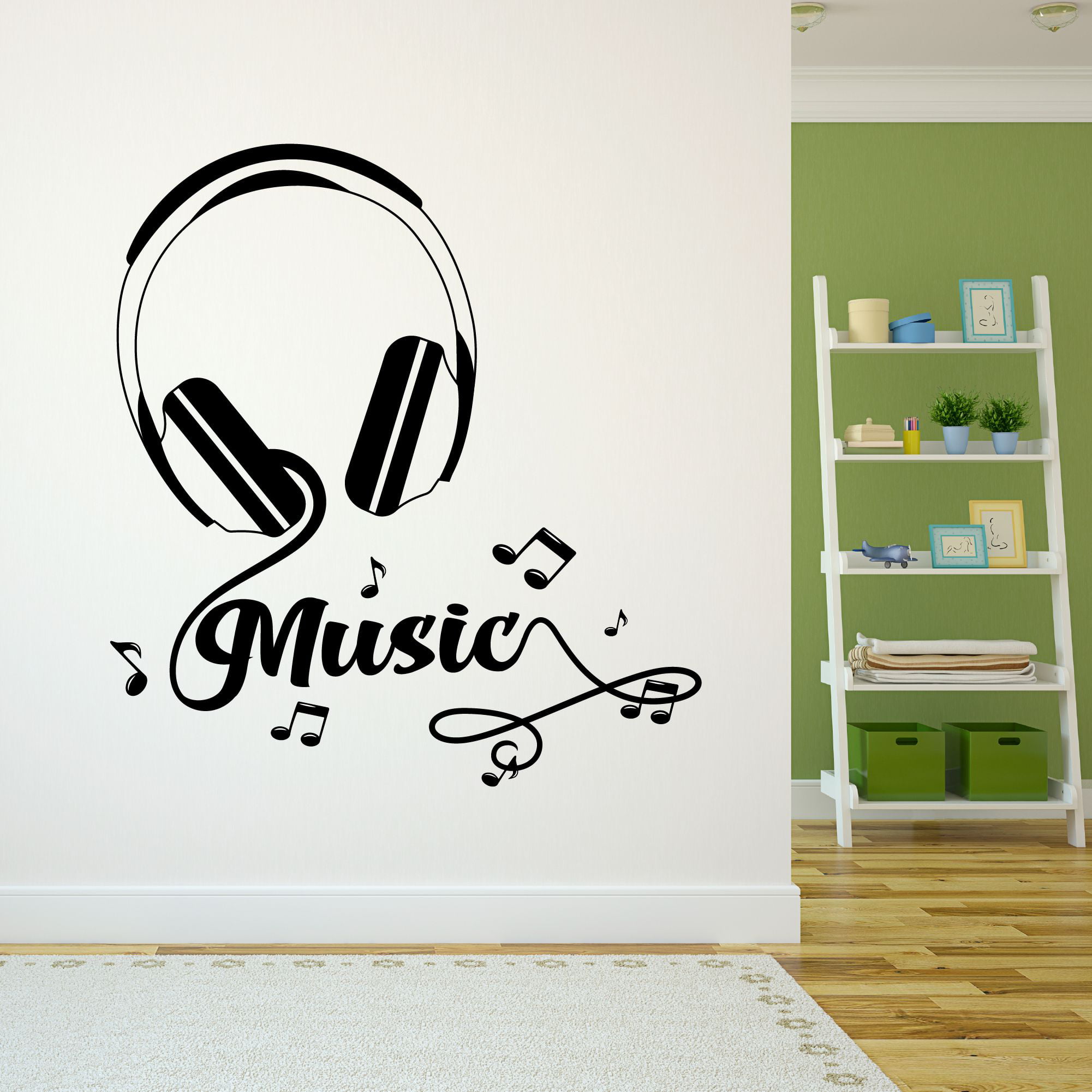 Art Headphones Music DJ Wall Stickers Wall Decal Wallpaper Decor For Kids  Bedroom Mural ph468