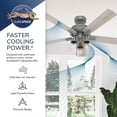 thumbnail image 4 of Hunter Fans 52" Hartland Lighted Ceiling Fan Matte Silver Finish with Integrated LED and Handheld Control, 4 of 13