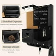 thumbnail image 4 of Key Holder Wall Mount， Mail Organizer Key Holder for Wall with Shelf, Drawer, Chalkboard, Corkboard, Home Decor Wall Mounted for Room Entryway (Black), 4 of 17