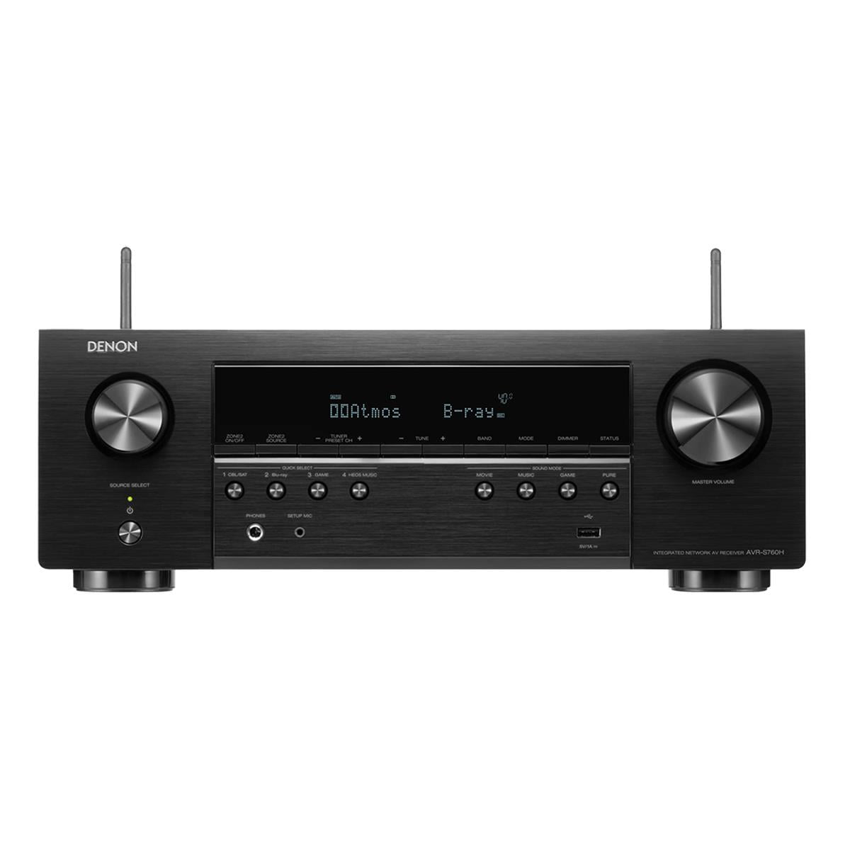 Klipsch 2 Pack R-610F Floorstanding Home Speaker - Bundle With R-41M Bookshelf Home Speakers, R-52C Center Channel home speaker, Yamaha RX-V485 5.1-Channel Network AV Receiver with MusicCast
