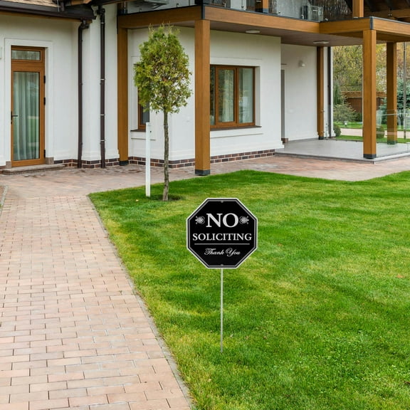 HONMEET No Soliciting Sign for Window Aluminium 1Pcs 9.82X9.82X0.04in