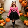 thumbnail image 2 of YUEHUA Little Halloween Dress for Girls, Glitter Sequin Top with Ruffled Netting, Adorable High Waist Birthday Party Outfit for Children 2-6, 2 of 8
