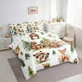 thumbnail image 3 of Manfei Safari Fox Bear Bedding Sets Full Size,Woodland Aniaml Comforter Sets with Sheets,Watercolor Flower Floral Bed in a Bag Full Size,Ultra Soft Room Decorative Reversible,7-Piece, 3 of 7
