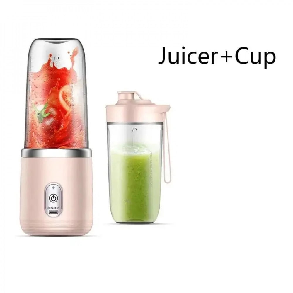Portable Juicer Cup Smoothie Blender 6 Blade Blender Bottle  Household Fruit Juicer Cup USB Rechargeable Juicer Kitchen Tool
