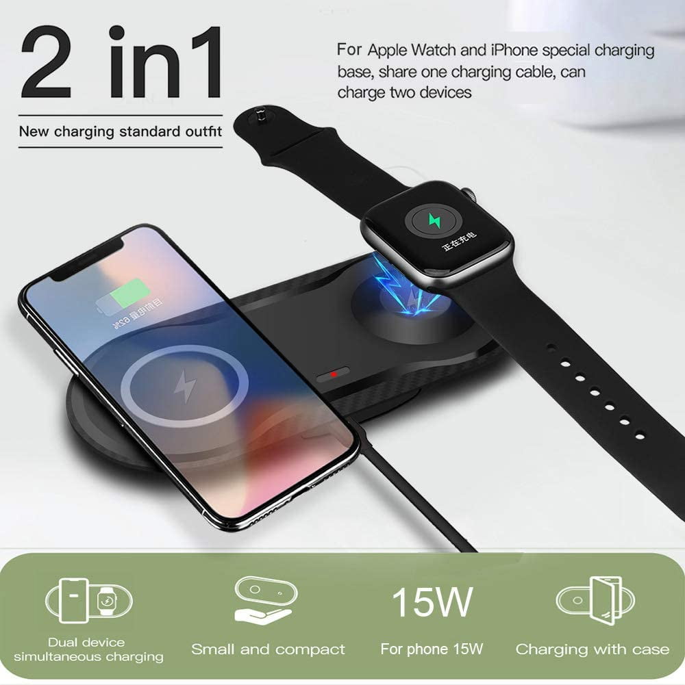 2 in 1 Wireless Charger, 20W Dual Wireless Charging Pad with iWatch Charger  Pad for Watch 6/5/4/3/2/SE, 7.5W Qi Fast Wireless Charging Station for  iPhone 11/12/XR/XS/X/8/8P, AirPods Pro/2 | Walmart Canada
