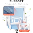 thumbnail image 4 of Office Desk Computer Chair Ergonomic Mesh Gaming Mid Back Seat with Comfy Lumbar Support Adjustable Height Swivel for Home Task (Blue), 4 of 8