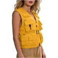 thumbnail image 4 of Hilenly Plus Size Mesh Breathable Fishing Vest for Women Multi-Pockets Photography Travel Hiking Waistcoat Jacket Outdoor Work Photo Cargo Fly Summer Vests, 4 of 6