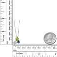 thumbnail image 4 of 925 Silver and 10K Yellow Gold Peridot and Lab Grown Diamond and Created Sapphire 3 Stone Pendant Necklace for Women | 2.39 Cttw | Pear Shape 8X6MM | Oval 7X5MM | Round 5MM | with 18 inch Chain, 4 of 4