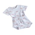 thumbnail image 2 of Ensemble 2 Pcs Bébé Manches Courtes Imprimé Soleil Hauts Shorts pour Enfants Garçons Filles, 2 of 7