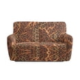 thumbnail image 2 of Jiueut Brown Leopard Lightning Print Loveseat Reclining Covers, Non Slip Sofa Slipcover Soft Reclining Couch Covers with Side Storage Pockets Set of 6, 2 of 7