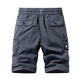 thumbnail image 4 of Shorts de Course pour Hommes Taille Élastique Jambe Droite Extérieur Décontracté Bermuda Cargo Gris 36, 4 of 4