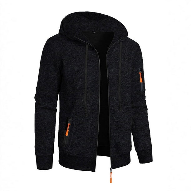 Ceisia Men's Loose Fit Heathered Hooded Zip-Up Sweatshirt with Contrast Zippers Gift